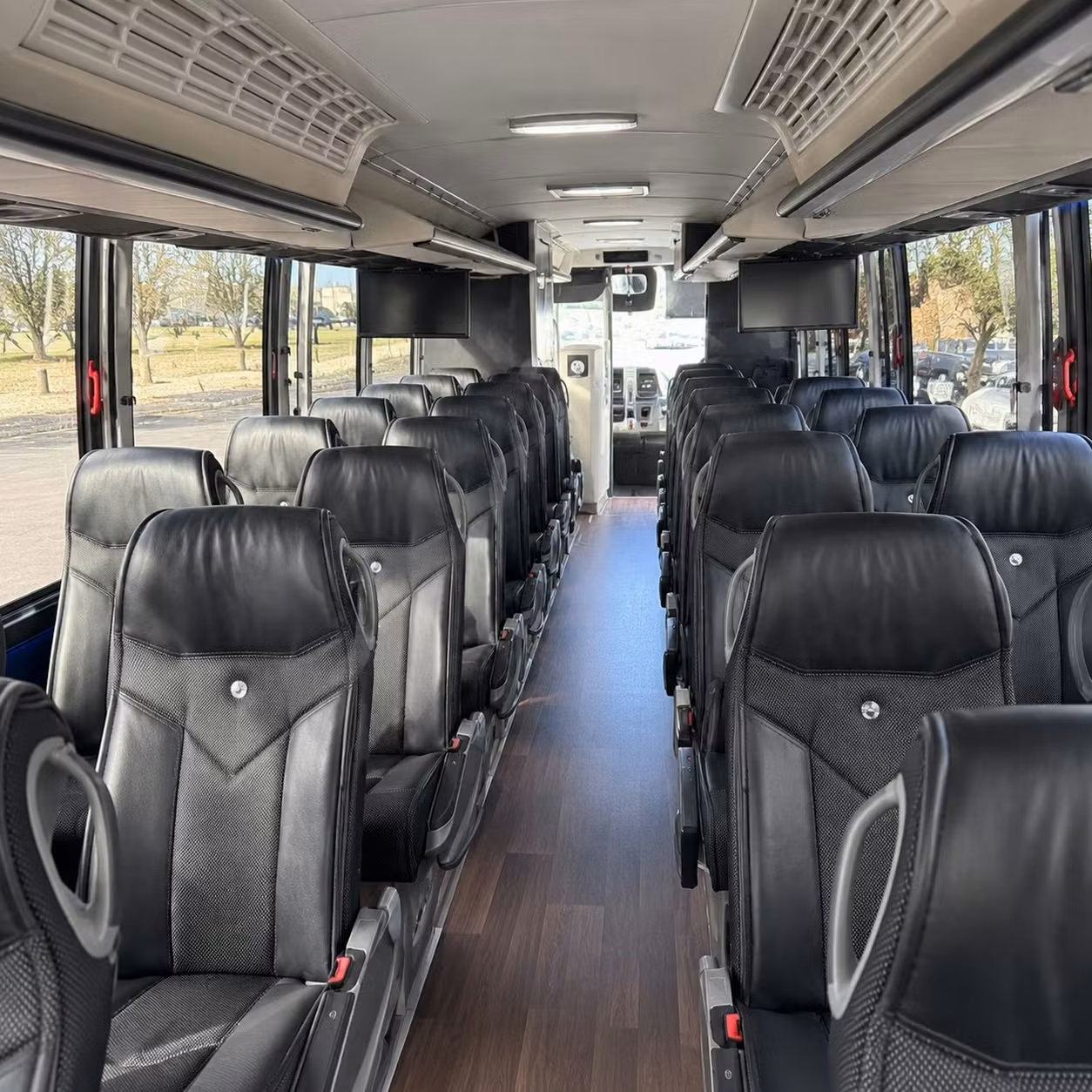 56 passenger charter bus inside